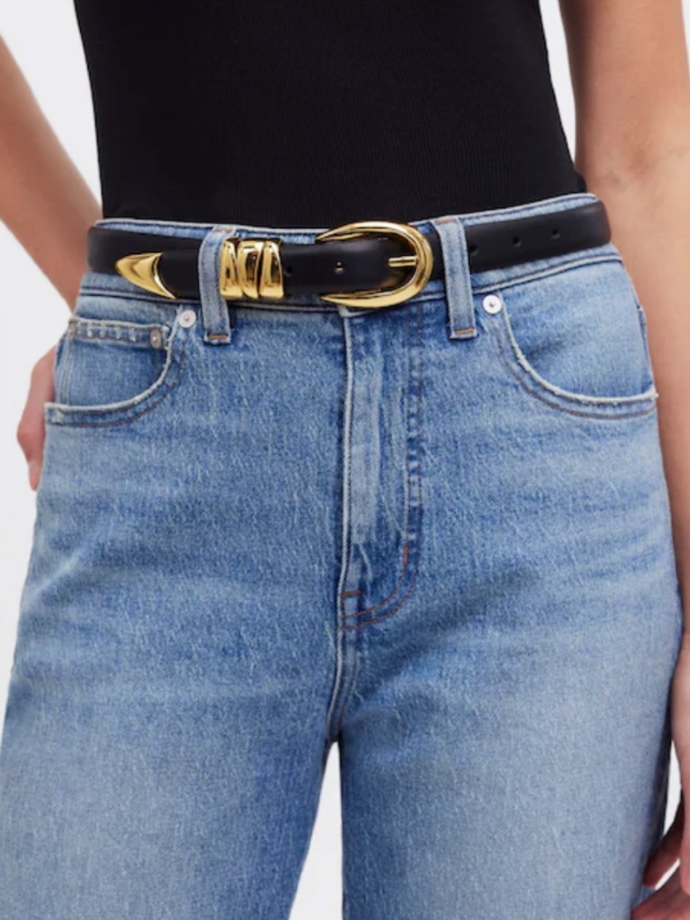Madewell triple metal keeper belt